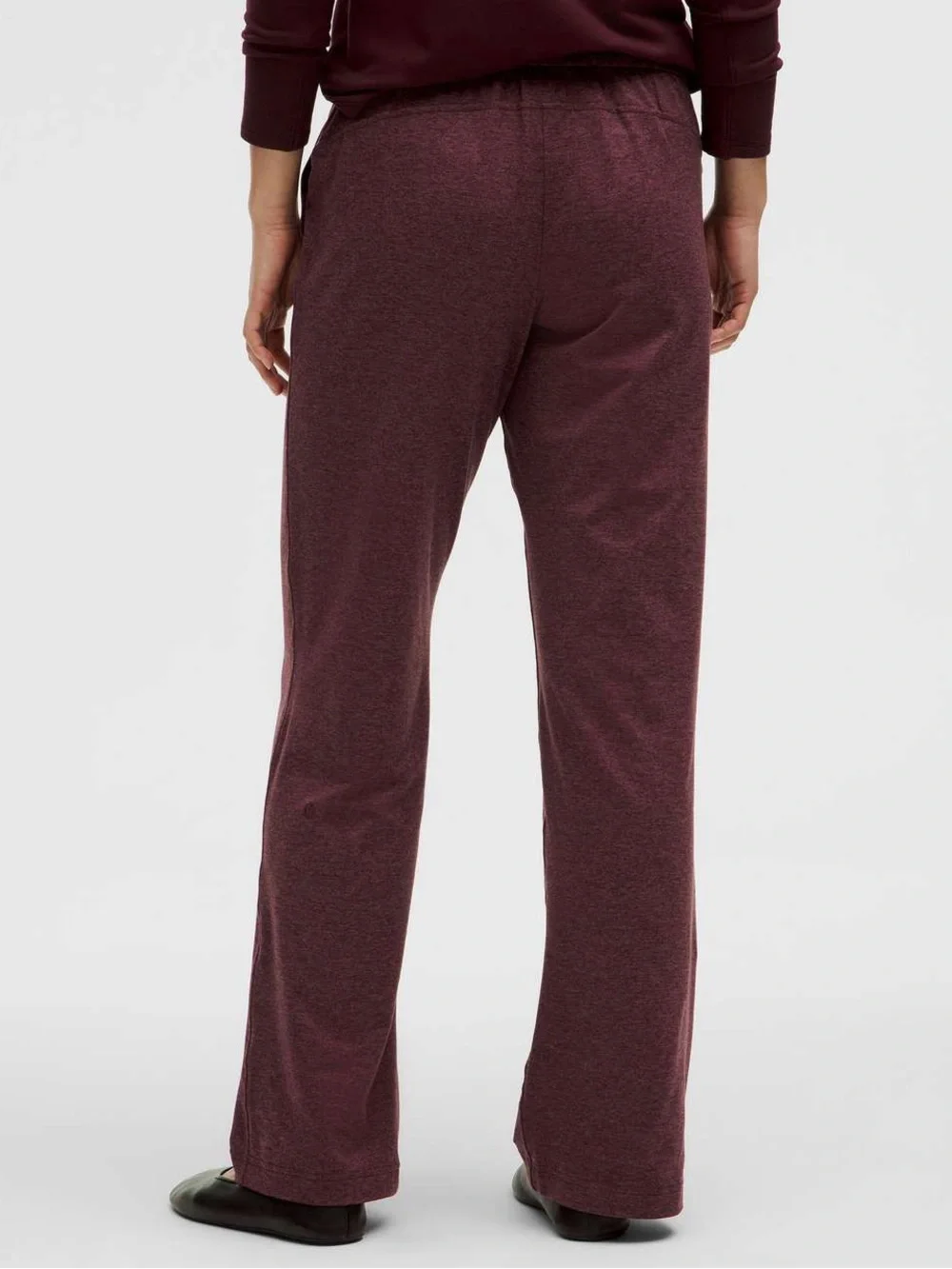 NWT Lululemon Soft Jersey Straight-Leg Mid-Rise Pants Heathered Garnet Size 10
